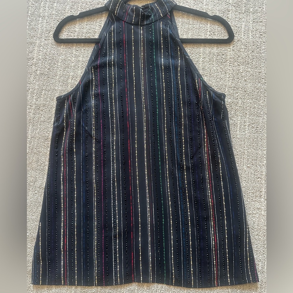 Striped Halter Neck Women's Top